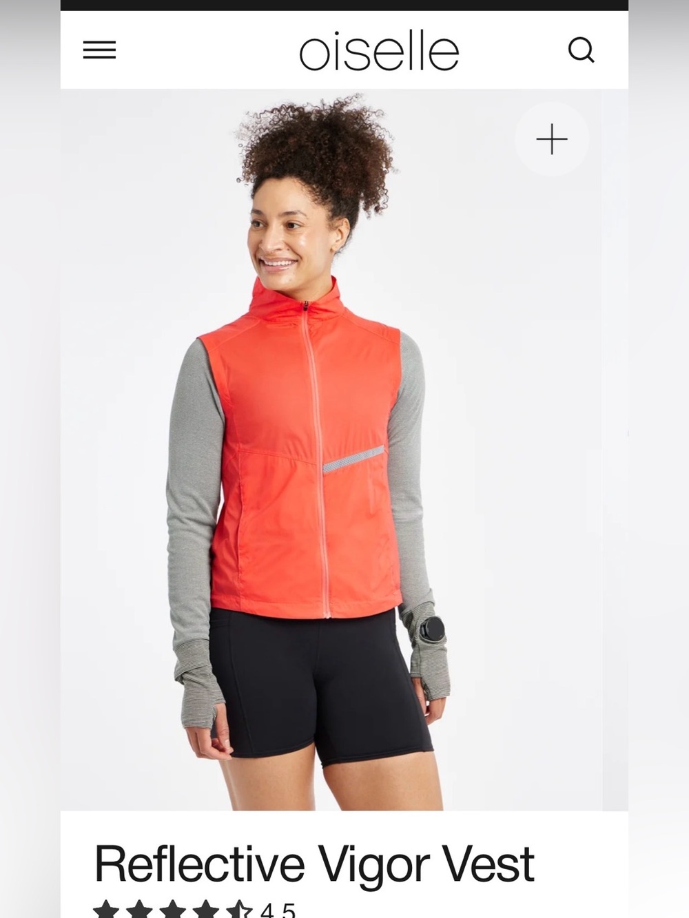 Oiselle Reflective Vigor running vest - size S